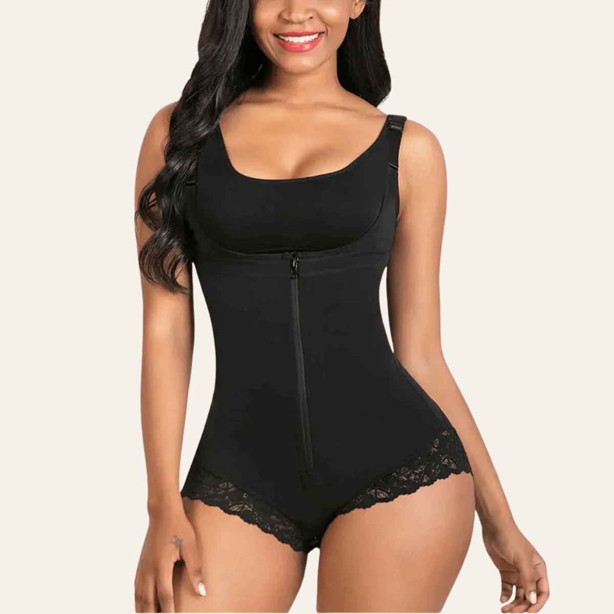SHAPERX Colombian Firm Tummy Control Faja with Zip & Hooks – Black / 3XL