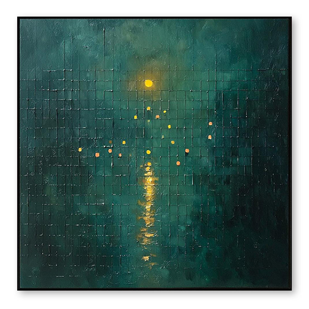 Luminous Depth – Abstract Textured Oil Painting