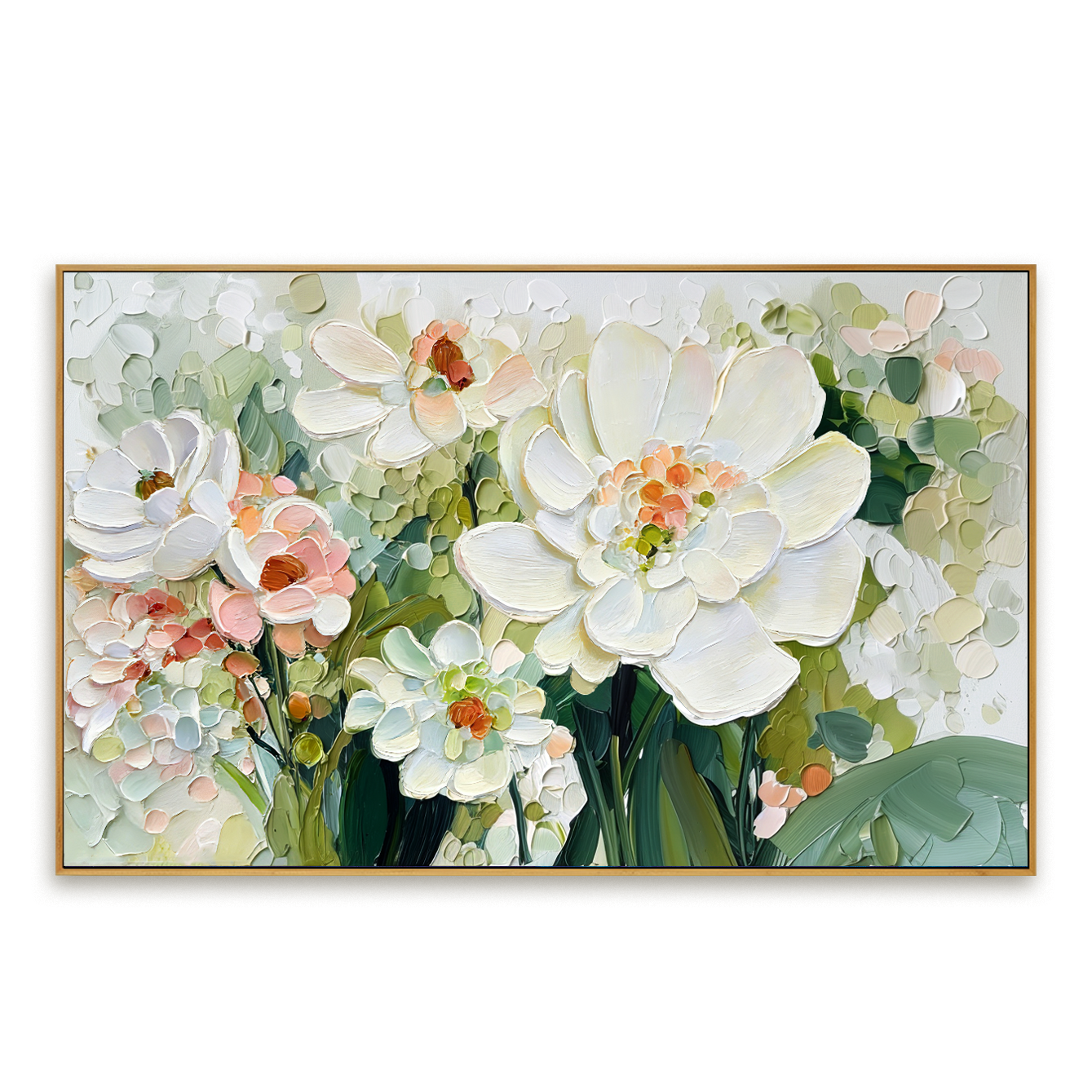 Blooming Serenity – Textured Floral Oil Painting