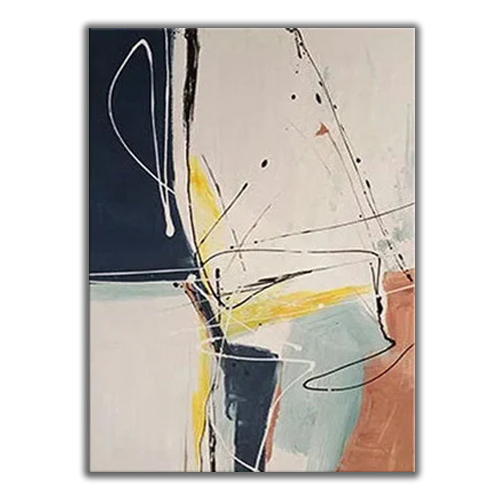 Feelings-Modern Abstract Oil Painting on Vertical Canvas for Minimalist Interiors