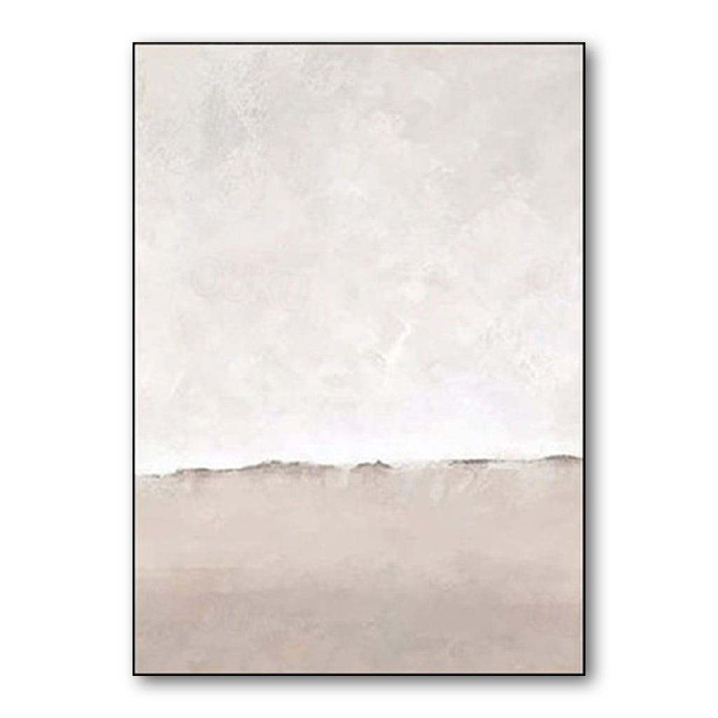 Ethereal Calmscape-Minimalist Textured Painting in Neutral Tones for Modern Decor
